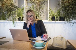 Photo Of Fiona in Cafe with Business Notes